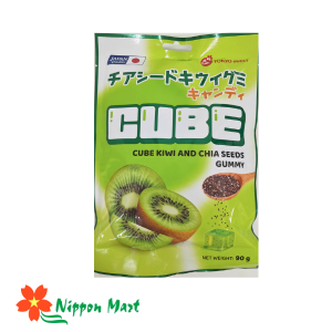 Kẹo dẻo CUBE vị kiwi hạt chia 90g