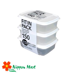 Set 3 hộp nhựa nắp dẻo 150ml Fitin Pack (màu trắng)