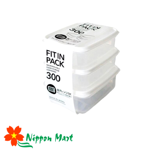 Set 3 hộp nhựa nắp dẻo 300ml Fitin Pack (màu trắng)