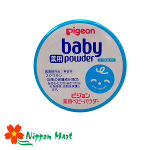 Phấn rôm Pigeon Baby Powder Nhật hộp thiết màu xanh