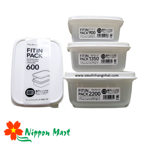 Hộp nhựa nắp dẻo 2200ml Fitin Pack (màu trắng) 