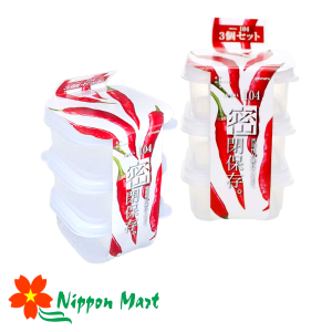 Set 3 hộp nhựa vuông Inomata 160ml 