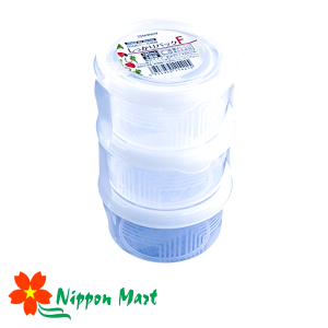 Set 3 hộp nhựa tròn Nakaya 180ml 
