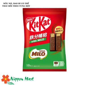 (Date T3/2026) Bánh kitkat with Milo 10 cái (bao bì giấy)