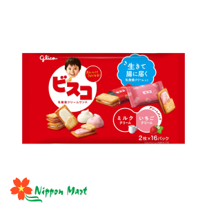 Bánh quy Glico Bisco vị kem sữa và kem dâu