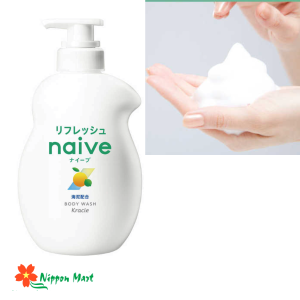 Sữa tắm Naive Kracie Fresh 530ml chứa bùn biển, hương chanh bưởi